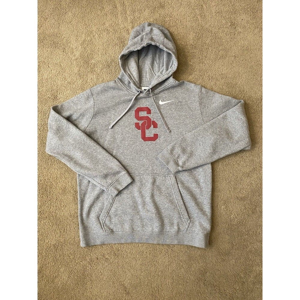 Nike Heather Gray USC Trojans Primetime Club Fleece Pullover Hoodie Size L